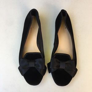 Kate Spade Astair Velvet Flats Bow Black